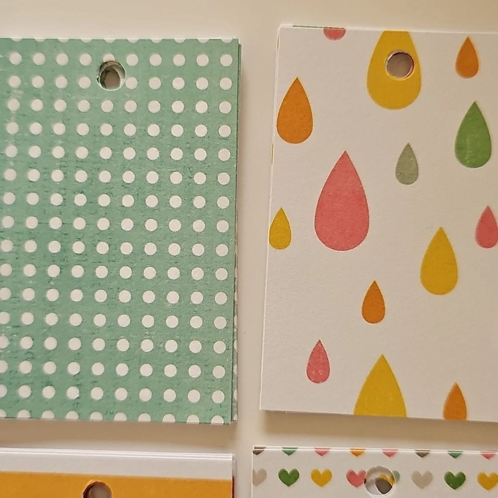 64 Colorful Hand Cut Blank Back Spring Theme Cardstock Gift Tag Set